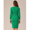 image:imageAllegra K Womens Long Sleeve Office Work Peplum Sheath Dress  Crew Neck Bellow the Knee Dressy Casual Business Formal Outfits Professional Interview OutfitsGreen