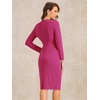 image:imageAllegra K Womens Long Sleeve Office Work Peplum Sheath Dress  Crew Neck Bellow the Knee Dressy Casual Business Formal Outfits Professional Interview OutfitsHot Pink