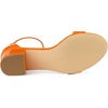 image:imageAllegra K Womens Open Toe Low Block Heel Ankle Strap Orange Sandals 75 M US