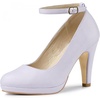 image:imageAllegra K Women Low Platform Round Toe Stiletto Heels Ankle Strap Pumps  Pumps With Closed Toe 3 78 inches Heel Comfortable Heel Pump Summer Dress Shoes for Party OfficeLight Purple
