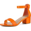 image:imageAllegra K Womens Open Toe Low Block Heel Ankle Strap Orange Sandals 75 M US