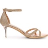 image:imageAllegra K Women Sparkly Glitter Clear Stiletto Heels Ankle Straps Sandals  Open Toe Buckle Closure 3Inch Heel Party Evening Dating Office Casual Halloween ChristmasRose Gold