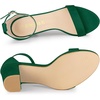 image:imageAllegra K Womens Buckle Ankle Strap High Chunky Heels Green Sandals 10 m US