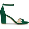 image:imageAllegra K Womens Buckle Ankle Strap High Chunky Heels Green Sandals 10 m US