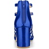 image:imageAllegra K Womens Chunky Heels Gladiators Sandals  3 inches Heel Strappy Comfortable Faux Leather perfect for Evening Party Wedding Date NightDeep Blue