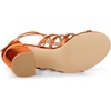 image:imageAllegra K Womens Chunky Heels Gladiators Sandals  3 inches Heel Strappy Comfortable Faux Leather perfect for Evening Party Wedding Date NightOrange