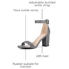 image:imageAllegra K Womens Open Toe Chunky High Heel Buckle Ankle Strap Sandals  3 38 inches Heels with Faux Suede Comfortable Block Heels Sandal for Women Summer Dressy ShoesDeep Grey