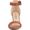 image:imageAllegra K Womens Open Toe Chunky High Heel Buckle Ankle Strap Sandals  3 38 inches Heels with Faux Suede Comfortable Block Heels Sandal for Women Summer Dressy ShoesRust Red