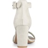 image:imageAllegra K Womens Open Toe Chunky High Heel Buckle Ankle Strap Sandals  3 38 inches Heels with Faux Suede Comfortable Block Heels Sandal for Women Summer Dressy ShoesGrey
