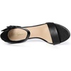 image:imageAllegra K Womens Open Toe Chunky High Heel Buckle Ankle Strap Sandals  3 38 inches Heels with Faux Suede Comfortable Block Heels Sandal for Women Summer Dressy ShoesBlackpu