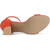 image:imageAllegra K Womens Open Toe Chunky High Heel Buckle Ankle Strap Sandals  3 38 inches Heels with Faux Suede Comfortable Block Heels Sandal for Women Summer Dressy ShoesOrange