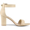 image:imageAllegra K Womens Open Toe Chunky High Heel Buckle Ankle Strap Sandals  3 38 inches Heels with Faux Suede Comfortable Block Heels Sandal for Women Summer Dressy ShoesBeige