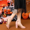 image:imageAllegra K Womens Open Toe Chunky High Heel Buckle Ankle Strap Sandals  3 38 inches Heels with Faux Suede Comfortable Block Heels Sandal for Women Summer Dressy ShoesLight Pink