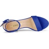 image:imageAllegra K Womens Open Toe Chunky High Heel Buckle Ankle Strap Sandals  3 38 inches Heels with Faux Suede Comfortable Block Heels Sandal for Women Summer Dressy ShoesDark Blue