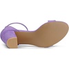 image:imageAllegra K Womens Open Toe Chunky High Heel Buckle Ankle Strap Sandals  3 38 inches Heels with Faux Suede Comfortable Block Heels Sandal for Women Summer Dressy ShoesPurple