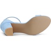 image:imageAllegra K Womens Open Toe Chunky High Heel Buckle Ankle Strap Sandals  3 38 inches Heels with Faux Suede Comfortable Block Heels Sandal for Women Summer Dressy ShoesSky Blue