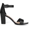 image:imageAllegra K Womens Open Toe Chunky High Heel Buckle Ankle Strap Sandals  3 38 inches Heels with Faux Suede Comfortable Block Heels Sandal for Women Summer Dressy ShoesBlackpu