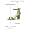 image:imageAllegra K Womens Open Toe Chunky High Heel Buckle Ankle Strap Sandals  3 38 inches Heels with Faux Suede Comfortable Block Heels Sandal for Women Summer Dressy ShoesOlive Green