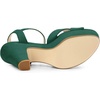 image:imageAllegra K Womens Platform Chunky Heels Slingback Sandals  Faux Suede Upper 41 inches Heels for Women Crisscross Strap Block Heel Summer Comfortable PlatformGreen