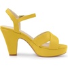 image:imageAllegra K Womens Platform Chunky Heels Slingback Sandals  Faux Suede Upper 41 inches Heels for Women Crisscross Strap Block Heel Summer Comfortable PlatformYellow