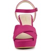 image:imageAllegra K Womens Platform Chunky Heels Slingback Sandals  Faux Suede Upper 41 inches Heels for Women Crisscross Strap Block Heel Summer Comfortable PlatformHotpink