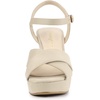 image:imageAllegra K Womens Platform Chunky Heels Slingback Sandals  Faux Suede Upper 41 inches Heels for Women Crisscross Strap Block Heel Summer Comfortable PlatformBeige
