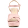 image:imageAllegra K Womens Platform Chunky Heels Slingback Sandals  Faux Suede Upper 41 inches Heels for Women Crisscross Strap Block Heel Summer Comfortable PlatformLight Pink