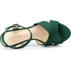 image:imageAllegra K Womens Platform Chunky Heels Slingback Sandals  Faux Suede Upper 41 inches Heels for Women Crisscross Strap Block Heel Summer Comfortable PlatformGreen
