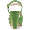 image:imageAllegra K Womens Platform Chunky Heels Slingback Sandals  Faux Suede Upper 41 inches Heels for Women Crisscross Strap Block Heel Summer Comfortable PlatformOlive Green