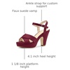 image:imageAllegra K Womens Platform Chunky Heels Slingback Sandals  Faux Suede Upper 41 inches Heels for Women Crisscross Strap Block Heel Summer Comfortable PlatformBurgundy