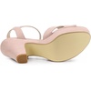 image:imageAllegra K Womens Platform Chunky Heels Slingback Sandals  Faux Suede Upper 41 inches Heels for Women Crisscross Strap Block Heel Summer Comfortable PlatformDust Pink