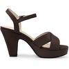 image:imageAllegra K Womens Platform Chunky Heels Slingback Sandals  Faux Suede Upper 41 inches Heels for Women Crisscross Strap Block Heel Summer Comfortable PlatformCoffee