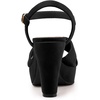 image:imageAllegra K Womens Platform Chunky Heels Slingback Sandals  Faux Suede Upper 41 inches Heels for Women Crisscross Strap Block Heel Summer Comfortable PlatformBlack