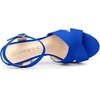 image:imageAllegra K Womens Platform Chunky Heels Slingback Sandals  Faux Suede Upper 41 inches Heels for Women Crisscross Strap Block Heel Summer Comfortable PlatformDeep Blue