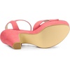image:imageAllegra K Womens Platform Chunky Heels Slingback Sandals  Faux Suede Upper 41 inches Heels for Women Crisscross Strap Block Heel Summer Comfortable PlatformWatermelon Red
