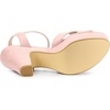 image:imageAllegra K Womens Platform Chunky Heels Slingback Sandals  Faux Suede Upper 41 inches Heels for Women Crisscross Strap Block Heel Summer Comfortable PlatformLight Pink