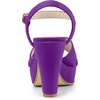 image:imageAllegra K Womens Platform Chunky Heels Slingback Sandals  Faux Suede Upper 41 inches Heels for Women Crisscross Strap Block Heel Summer Comfortable PlatformPurple