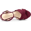image:imageAllegra K Womens Platform Chunky Heels Slingback Sandals  Faux Suede Upper 41 inches Heels for Women Crisscross Strap Block Heel Summer Comfortable PlatformBurgundy