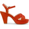 image:imageAllegra K Womens Platform Chunky Heels Slingback Sandals  Faux Suede Upper 41 inches Heels for Women Crisscross Strap Block Heel Summer Comfortable PlatformOrange
