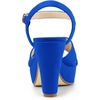 image:imageAllegra K Womens Platform Chunky Heels Slingback Sandals  Faux Suede Upper 41 inches Heels for Women Crisscross Strap Block Heel Summer Comfortable PlatformDeep Blue