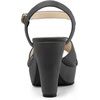 image:imageAllegra K Womens Platform Chunky Heels Slingback Sandals  Faux Suede Upper 41 inches Heels for Women Crisscross Strap Block Heel Summer Comfortable PlatformGrey