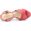 image:imageAllegra K Womens Platform Chunky Heels Slingback Sandals  Faux Suede Upper 41 inches Heels for Women Crisscross Strap Block Heel Summer Comfortable PlatformWatermelon Red