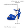 image:imageAllegra K Womens Platform Chunky Heels Slingback Sandals  Faux Suede Upper 41 inches Heels for Women Crisscross Strap Block Heel Summer Comfortable PlatformDeep Blue