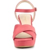 image:imageAllegra K Womens Platform Chunky Heels Slingback Sandals  Faux Suede Upper 41 inches Heels for Women Crisscross Strap Block Heel Summer Comfortable PlatformWatermelon Red