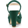 image:imageAllegra K Womens Platform Chunky Heels Slingback Sandals  Faux Suede Upper 41 inches Heels for Women Crisscross Strap Block Heel Summer Comfortable PlatformGreen