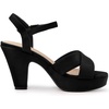 image:imageAllegra K Womens Platform Chunky Heels Slingback Sandals  Faux Suede Upper 41 inches Heels for Women Crisscross Strap Block Heel Summer Comfortable PlatformBlack