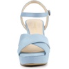 image:imageAllegra K Womens Platform Chunky Heels Slingback Sandals  Faux Suede Upper 41 inches Heels for Women Crisscross Strap Block Heel Summer Comfortable PlatformSky Blue