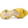 image:imageAllegra K Womens Platform Chunky Heels Slingback Sandals  Faux Suede Upper 41 inches Heels for Women Crisscross Strap Block Heel Summer Comfortable PlatformYellow