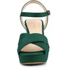 image:imageAllegra K Womens Platform Chunky Heels Slingback Sandals  Faux Suede Upper 41 inches Heels for Women Crisscross Strap Block Heel Summer Comfortable PlatformGreen