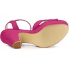 image:imageAllegra K Womens Platform Chunky Heels Slingback Sandals  Faux Suede Upper 41 inches Heels for Women Crisscross Strap Block Heel Summer Comfortable PlatformHotpink